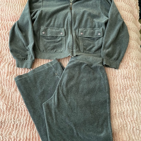 New York Laundry Pants - New York Laundry Gray Zip-Up Jacket and Pants Set